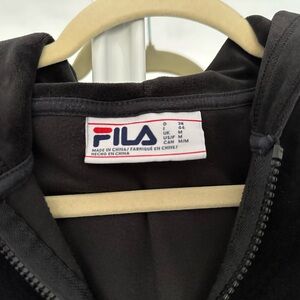 Fila Black Velour Zip-Up Jacket